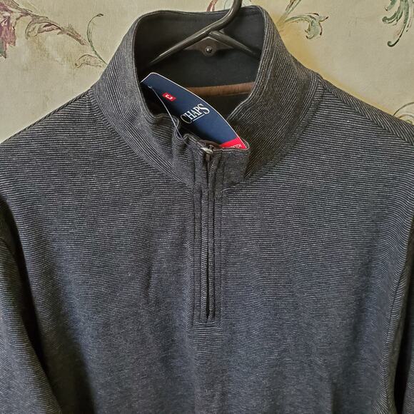 Chaps Mens XL Pullover Sweater Normcore Workwear Preppy Mock Neck 1/4 Zip NWT - Picture 2 of 5
